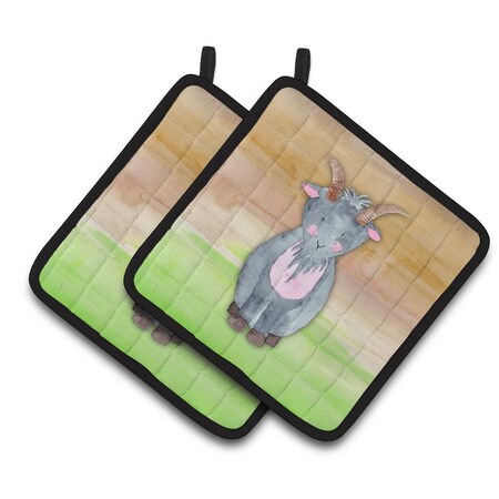 Carolines Treasures Goat Watercolor Pair of Pot Holders BB7413PTHD